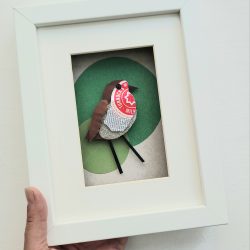 Robin Tunnocks Red Breast | Original 3D Art in Box Frame