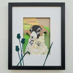 Swaledale Sheep | Original Framed Recycled Mixed Media Art