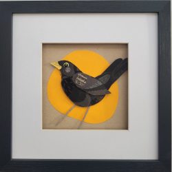 Blackbird on Yellow | Original Art | 25cm x 25cm