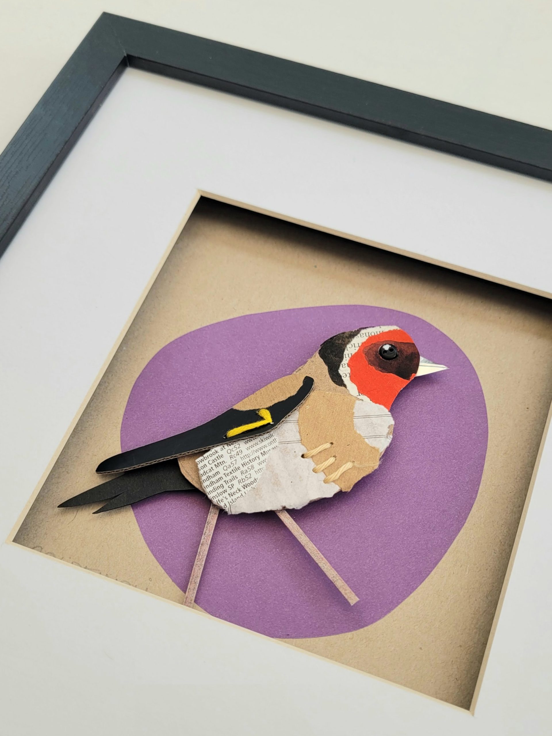 Goldfinch on Purple | Original Art | 25cm x 25cm