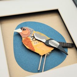 Chaffinch on Blue | Original Art in Frame.