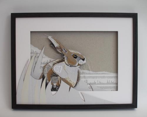 Hiding Hare, Winter - 42x32cm - £70 - Thrift design - Lucy Wray